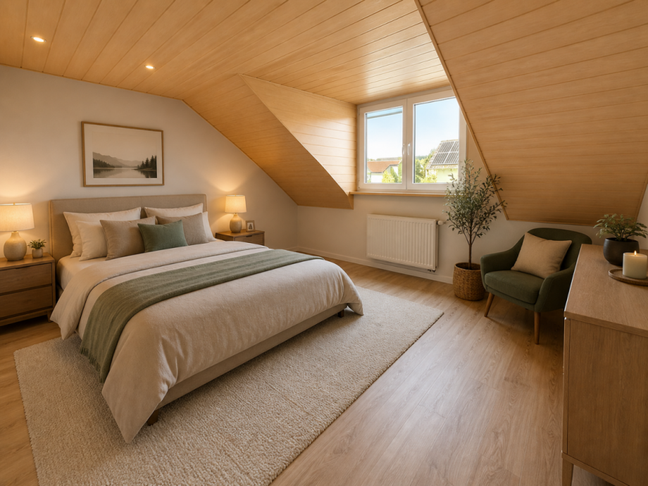 Eltern-Schlafzimmer KI Dachgeschosswohnung Hambr�cken