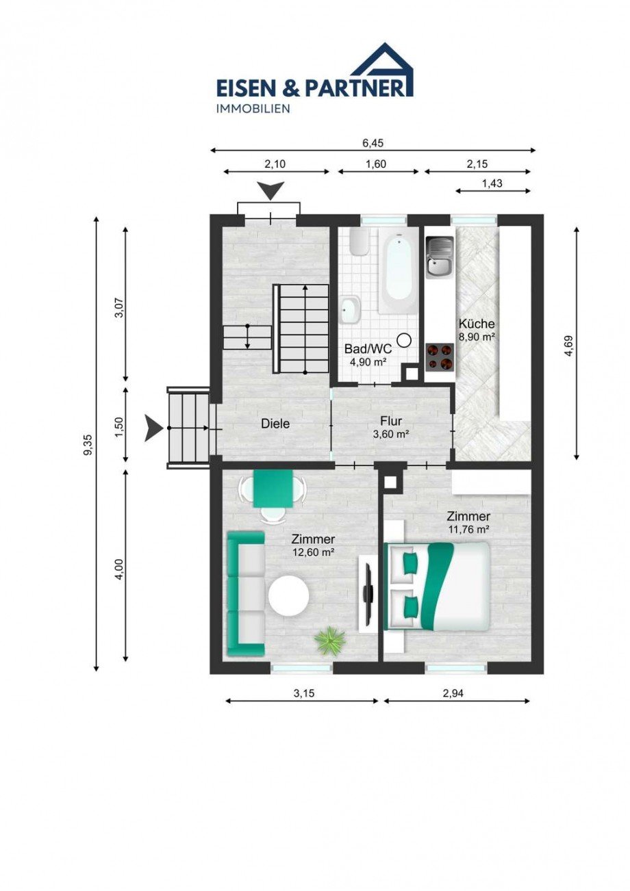 Grundriss EG Zweifamilienhaus Bruchsal