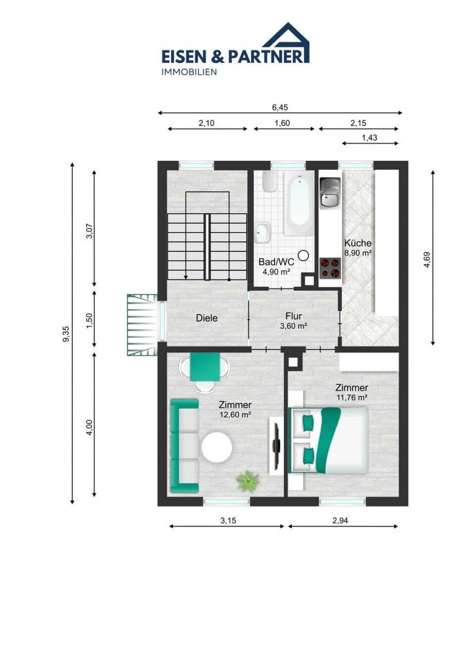 Grundriss OG Zweifamilienhaus Bruchsal